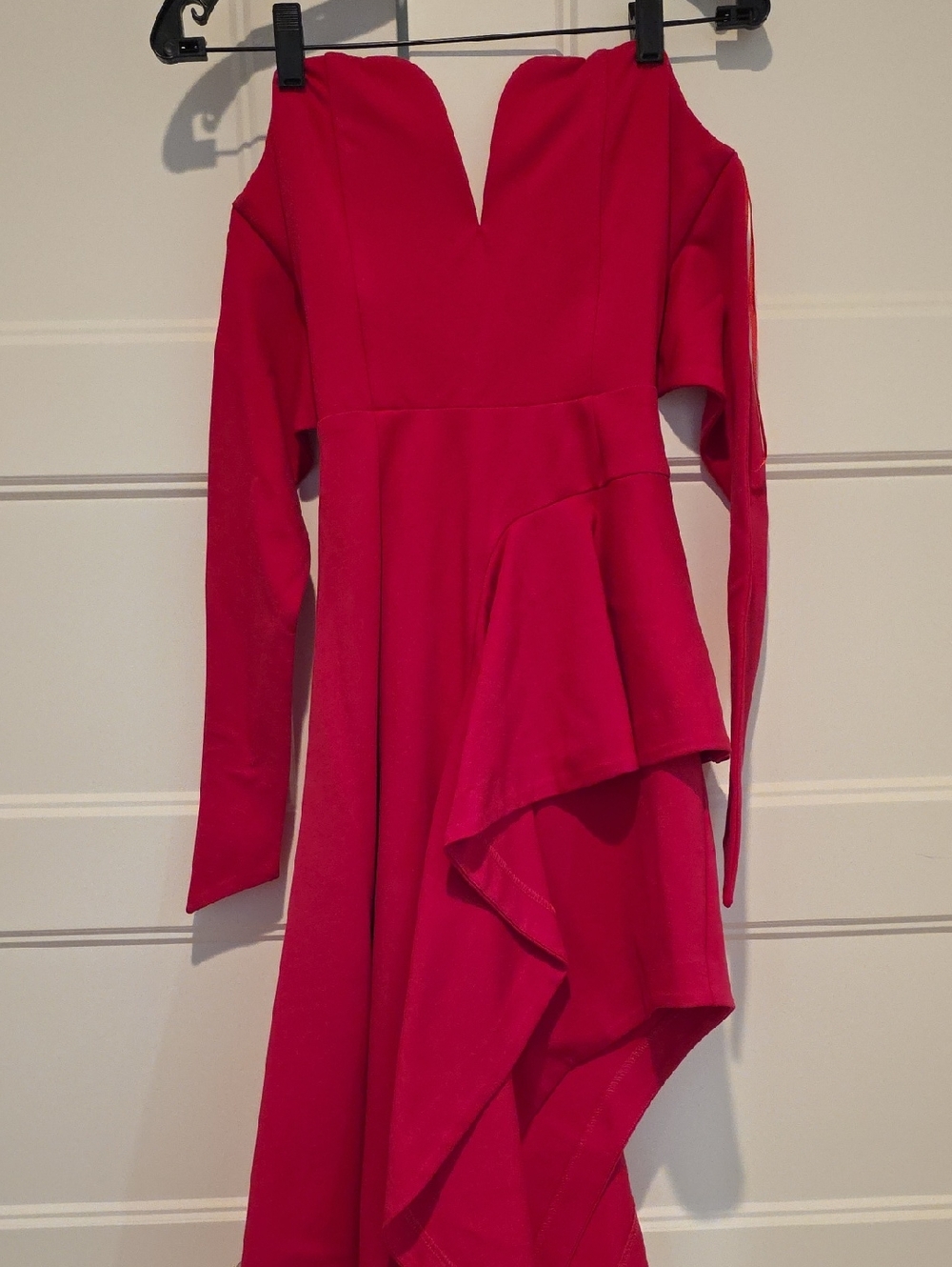 Women's Fusia Off-Shoulder Ruffled Dress